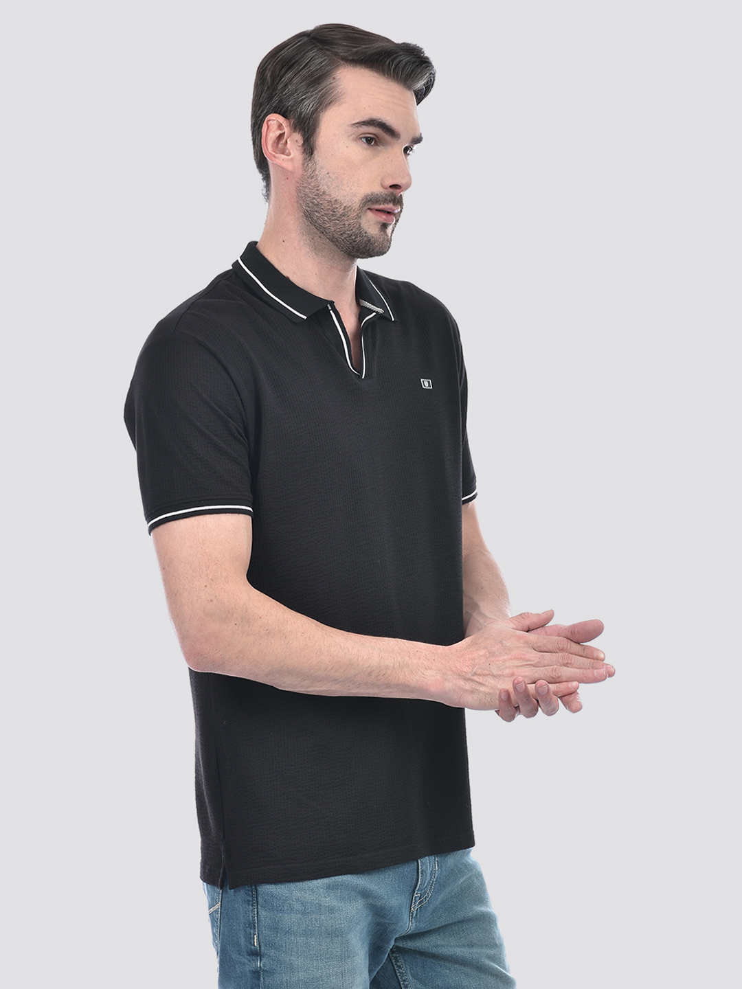Numero Uno Men Striped Black T-Shirt